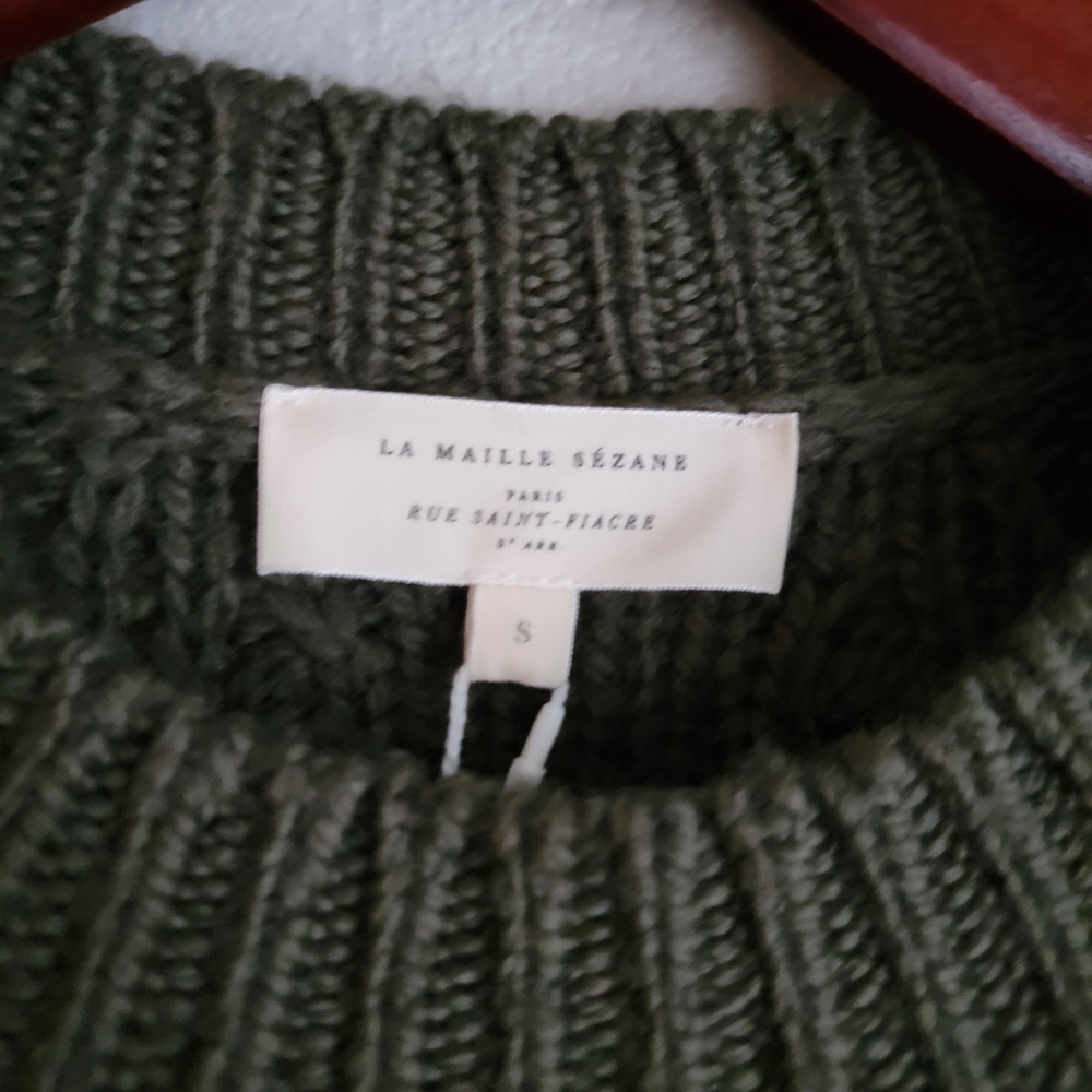 Sezane Gael Jumper in Khaki size S NWT - Picture 5 of 7